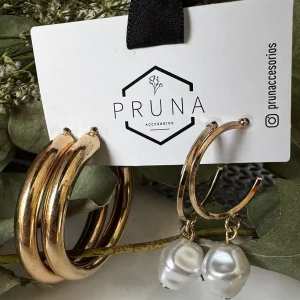 Aro Set Argolla Perla Colgante