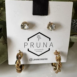 Aro Set Cubic y Argolla Trenzada