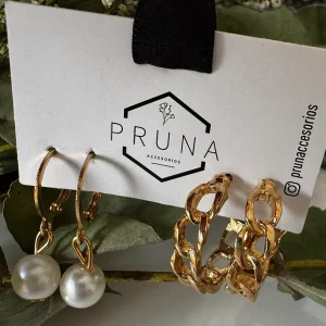 Aro Set Eslabon Perla