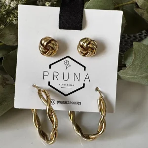 Aro Set Nidito Argolla Trenzada