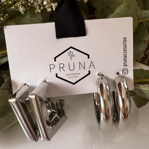 Aros Set Argollas Rectos Plata