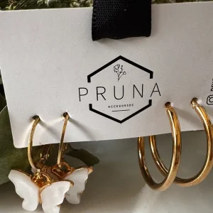 Aros Set Mariposa Marfil